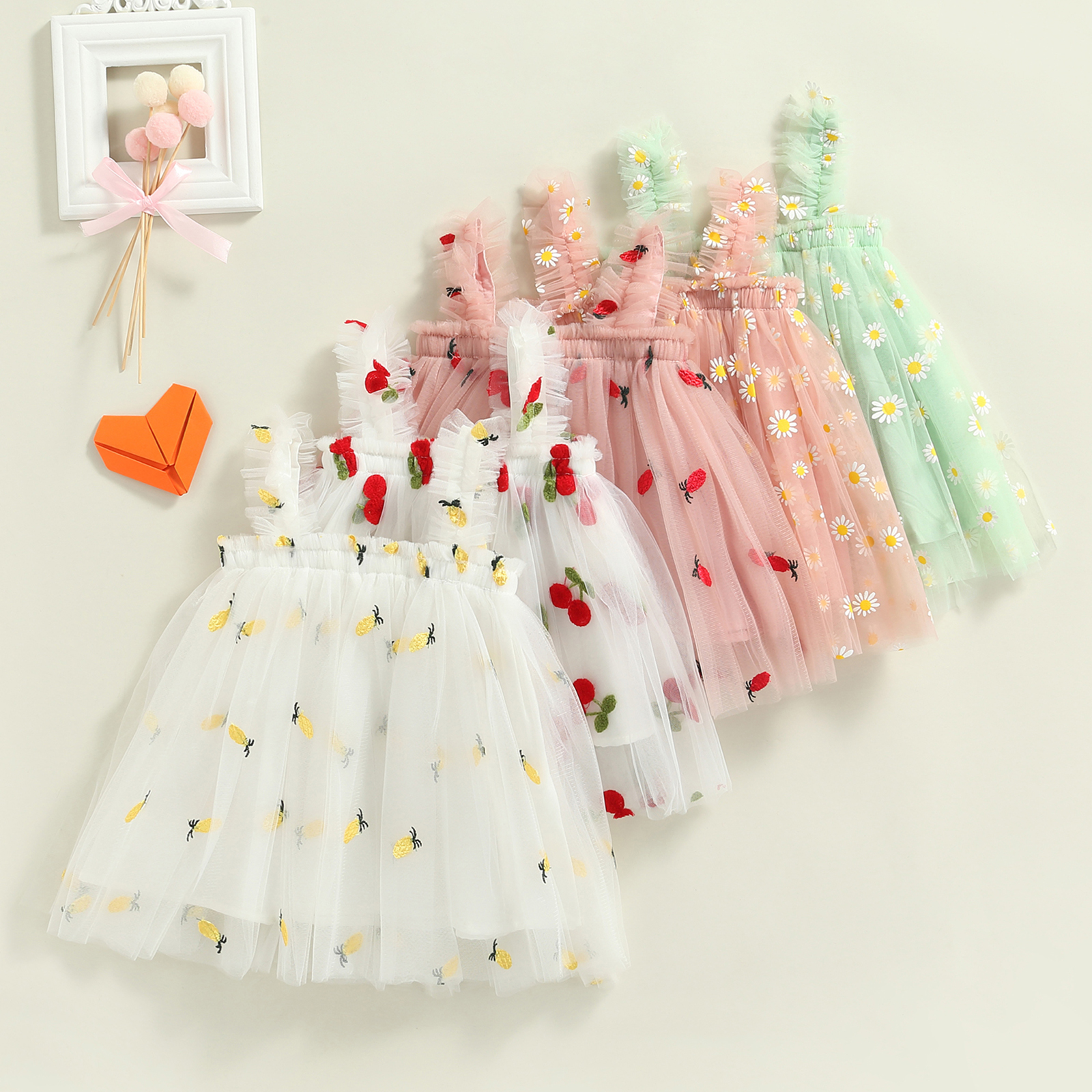 Ma&Baby 6M-5Y Summer Toddler Kid Baby Girls Tulle Dress Daisy Dresses For Girls Party Beach Holiday Clothing D01