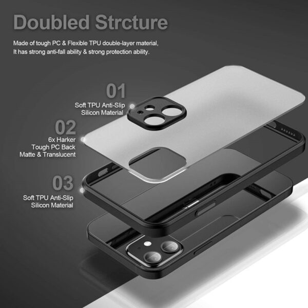 Shockproof Armor Matte Case For iPhone 14 13 12 11Pro Max XR XS X 8 Plus SE Mini Luxury Silicone Bumper Clear Hard PC Cover Capa - Image 6