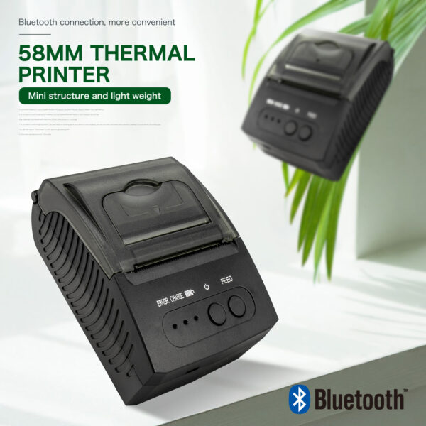 NETUM 1809 Mini Portable 58mm Bluetooth Thermal Receipt Printer Support Android /IOS USB Thermal Printer for POS System - Image 2