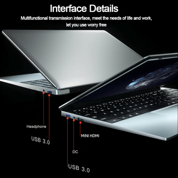 AKPAD Max Ram 36GB Rom 2TB SSD Metal Computer 5G Wifi Bluetooth AMD Ryzen 5 4500U 7 4700U Windows 10 11 Pro Gaming IPS Laptop - Image 4