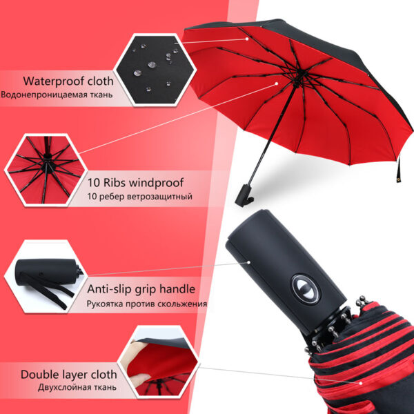 Windproof Double Layer Resistant Umbrella Fully Automatic Rain Men Women 10K Strong Luxury Business Male Large Umbrellas Parasol - Image 3