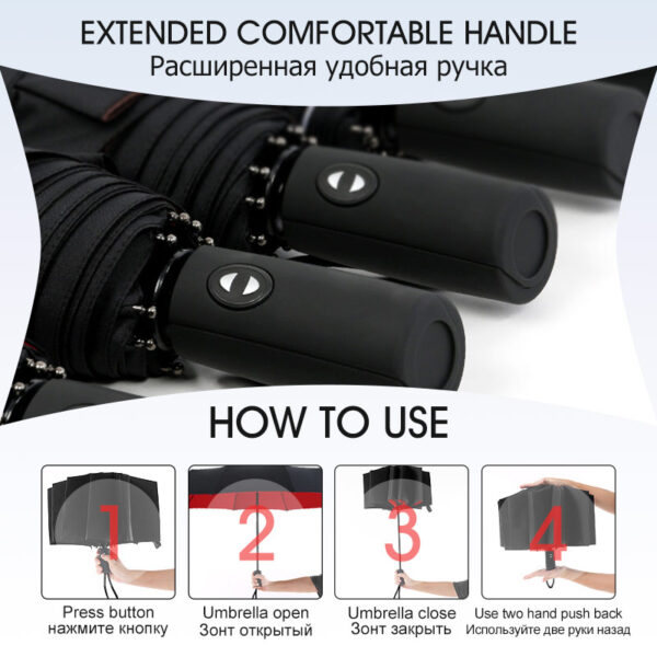 Windproof Double Layer Resistant Umbrella Fully Automatic Rain Men Women 10K Strong Luxury Business Male Large Umbrellas Parasol - Image 5