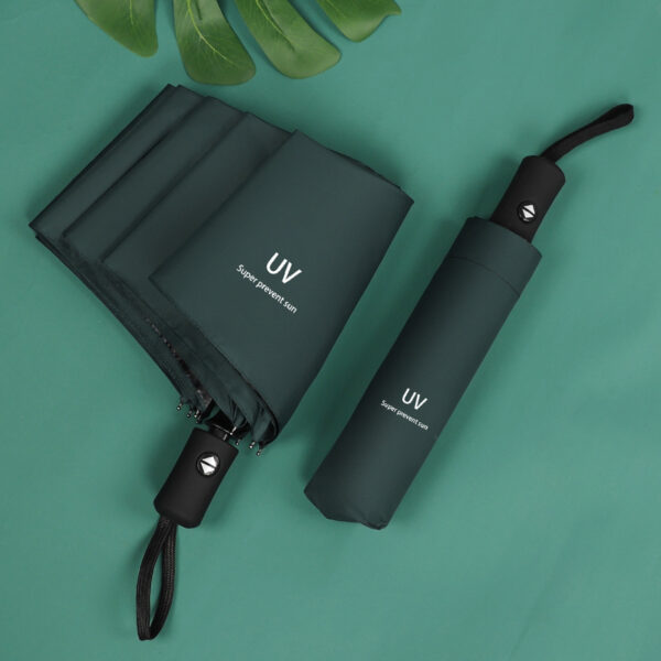 Fully Automatic UV Umbrella Sunscreen Anti-UV Sun Umbrella Rain Umbrella Folding Three-fold 8 Ribs 10 Ribs Umbrella Sunshade - Image 3