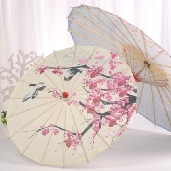 Dance Paper Umbrella White Decorations Prop Bamboo Japanese Chinese Sun Parasol - Image 2