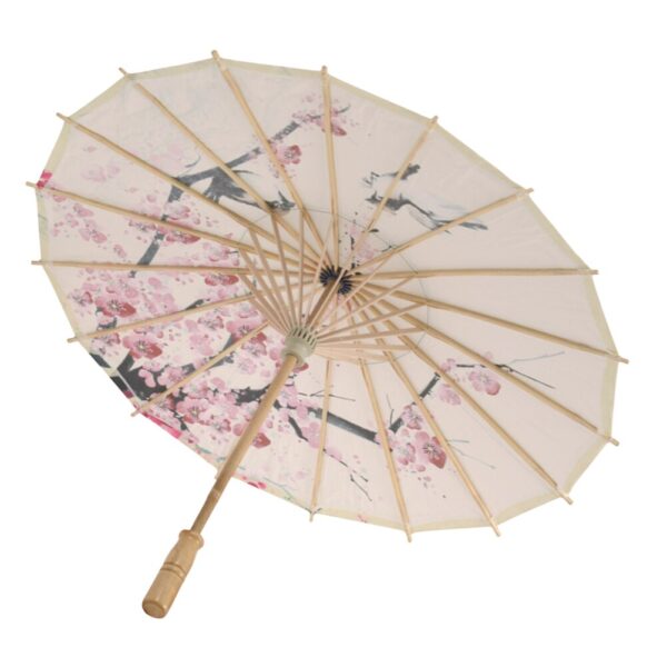 Dance Paper Umbrella White Decorations Prop Bamboo Japanese Chinese Sun Parasol - Image 4
