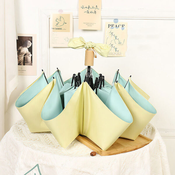 Three-fold Folding Umbrellas Sunny and Rainy Umbrellas Portable Small Fresh Women's Sunscreen UV Protection Umbrella - Image 3