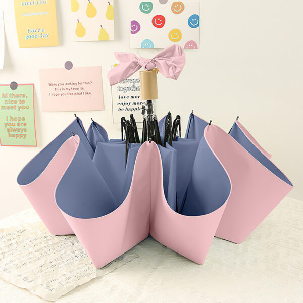 Three-fold Folding Umbrellas Sunny and Rainy Umbrellas Portable Small Fresh Women's Sunscreen UV Protection Umbrella - Image 2