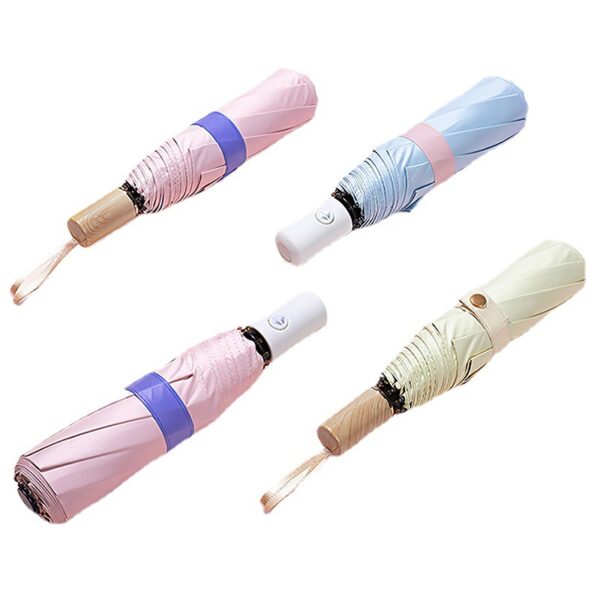Three-fold Folding Umbrellas Sunny and Rainy Umbrellas Portable Small Fresh Women's Sunscreen UV Protection Umbrella - Image 6