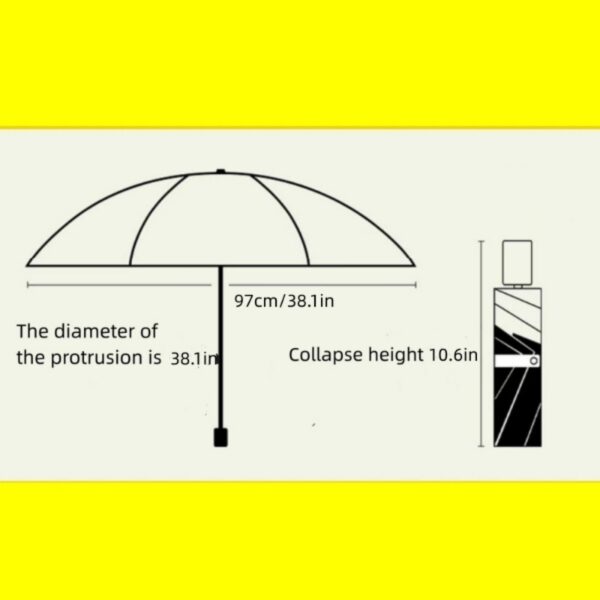 Black rubber 8 fracture folding sunscreen umbrella - Image 6