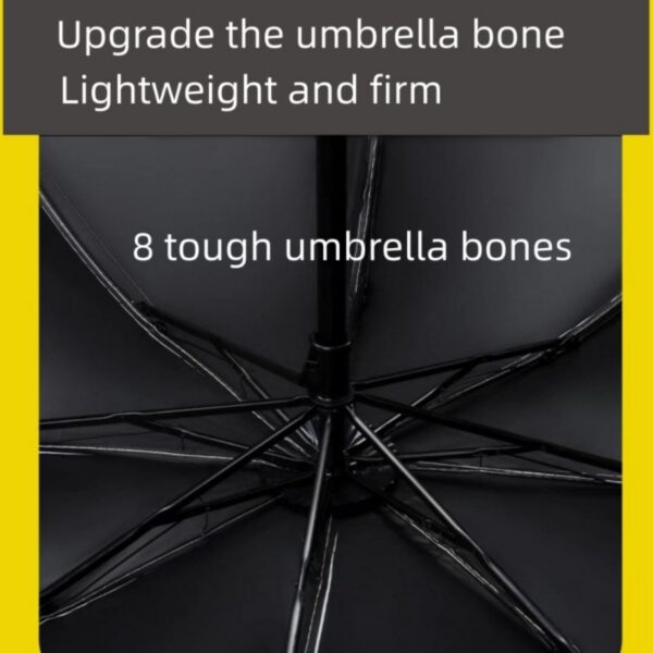 Black rubber 8 fracture folding sunscreen umbrella - Image 3