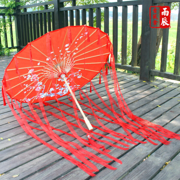 Rain-proof Tassels Dance Umbrella fan Ancient Hanfu Woman Cos Prop Umbrella Photography Oiled Paper Umbrella parasol umbrellas - Image 3