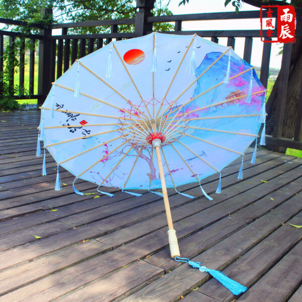 Rain-proof Tassels Dance Umbrella fan Ancient Hanfu Woman Cos Prop Umbrella Photography Oiled Paper Umbrella parasol umbrellas - Image 4