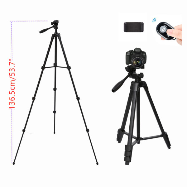 Profesional Aluminum Mini Tripods With Bluetooth Camera Tripod Stand For Camera Phone Smartphone iphone Xiaomi Huawei Max 136CM - Image 2