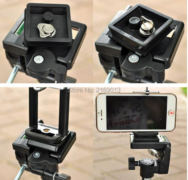 portable camera DV Tripod Stand Weifeng WT-330A+ Phone Clip Kit for Video Camcorder Binoculars - Image 4