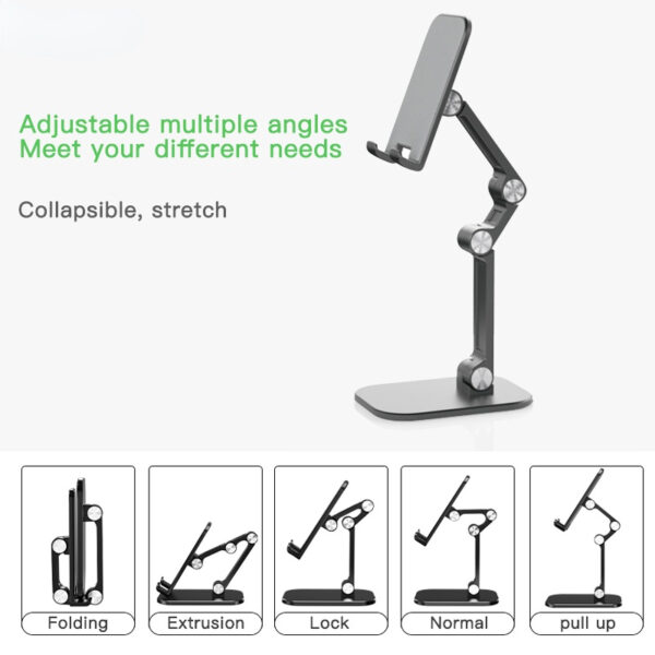 Three Sections Foldable Desk Mobile Phone Holder For iPhone iPad Tablet Flexible Table Desktop Adjustable Cell Smartphone Stand - Image 4