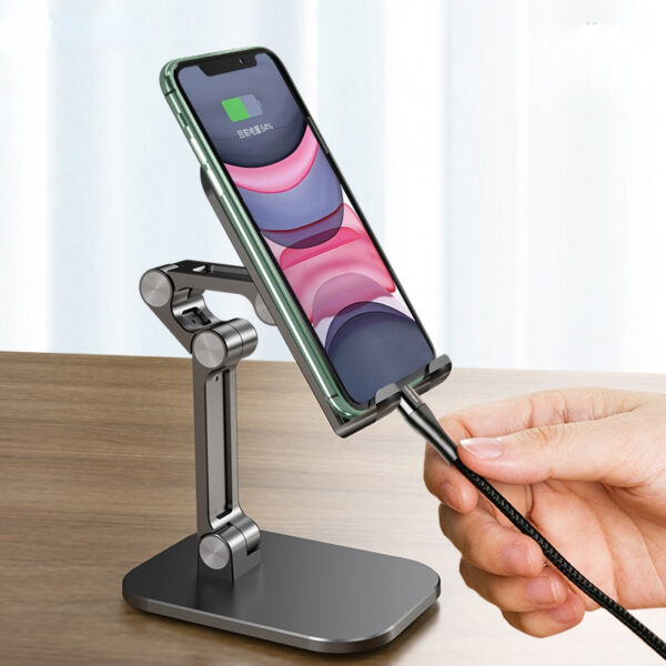 Three Sections Foldable Desk Mobile Phone Holder For iPhone iPad Tablet Flexible Table Desktop Adjustable Cell Smartphone Stand - Image 5