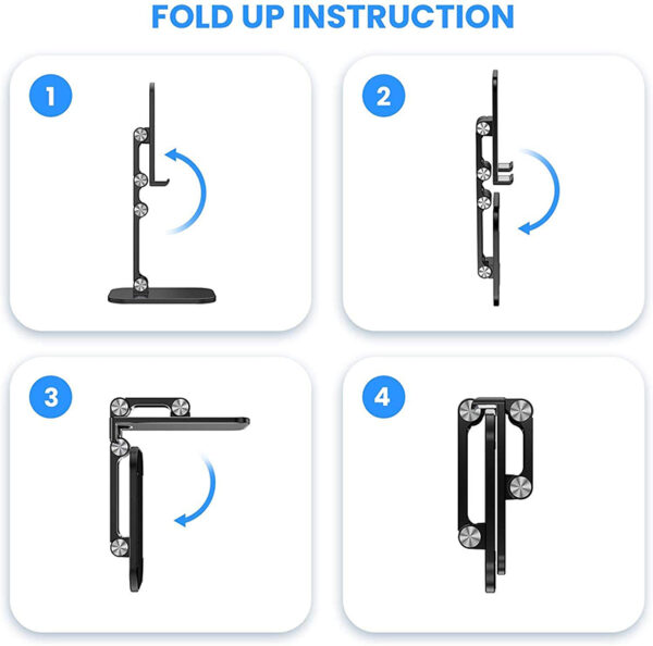 Three Sections Foldable Desk Mobile Phone Holder For iPhone iPad Tablet Flexible Table Desktop Adjustable Cell Smartphone Stand - Image 6