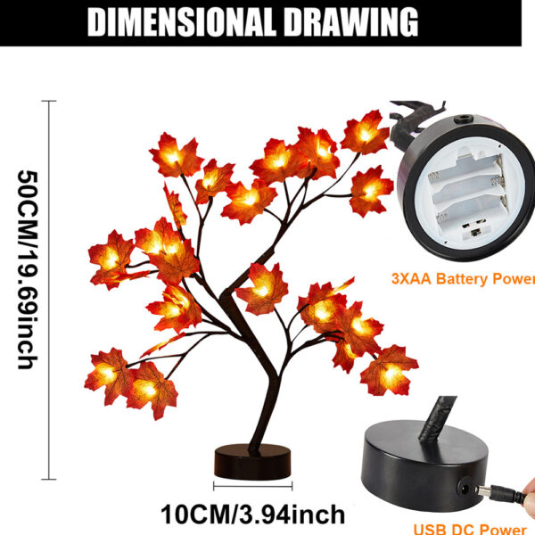 USB Battery Operated LED Table Lamp Rose Flower Bonsai Tree Night Lights Garland Bedroom Decoration Christmas Lights Home Decor - Image 3