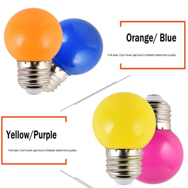 1-20pcs Colour LED Bulb E27 220V G45 7 Color RGB Lampada LED Lamp SMD3528 Decor Holiday Christmas Lamparas Light Bulb Fashlight - Image 2