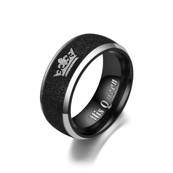 Couple Rings Crown Letters His Queen Her King Engagement Wedding Bands Anniversary Valentine's Day Gifts Classic Jewelry - Image 3