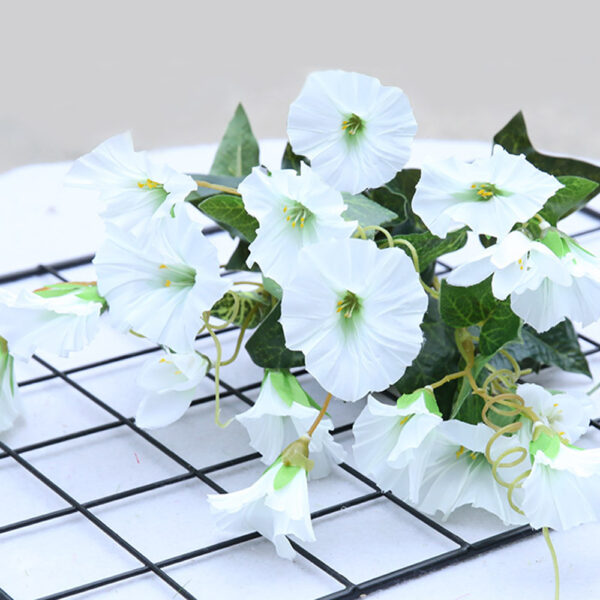 Home Artificial Morning Glory Vine Petunia Wedding Decor Silk cloth Simulation Vibrantly 7 branches Decoration - Image 2