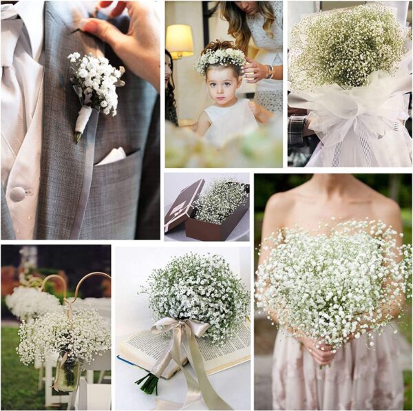 52cm White Gypsophila Artificial Flowers Wedding DIY Bouquet Decoration Arrangement Plastic Babies Breath Fake Flower Home Decor - Image 4