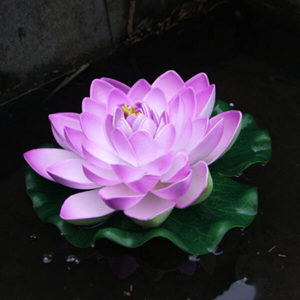 18cm Artificial Water Lily Floating Lotus Flower Pond Aquarium Decor Multicolor  Lifelike Water Lily Landscape Decor - Image 4