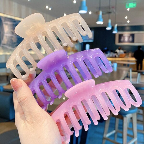 1PC Korean Solid Large Hair Claw Elegant Acrylic Hairpins Barrette Crab Hair Clips for Women Girls Headwear Hair Accessories - Image 3