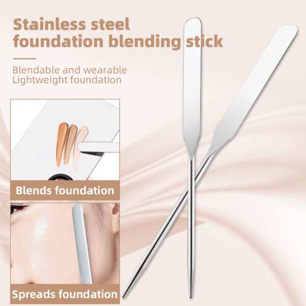 Stainless Steel Makeup Spatula Mixing Stick Foundation Eye Shadow Cream Pigments Mixing Tool Cosmetic MakeUp Toning Sticks - Image 2
