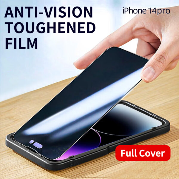 360° Privacy Screen Protector For iPhone 14 PRO MAX Anti-Spy Glass On iPhone 13 12 11 XS Max XR SE2022 Tempered Glass Full Cover - Image 2