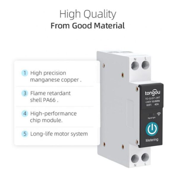 Tuya ZigBee Smart Switch Circuit Breaker With Metering 1P 63A DIN Rail For Home Smart Home Smart Life/Tuya Smart App Control - Image 3