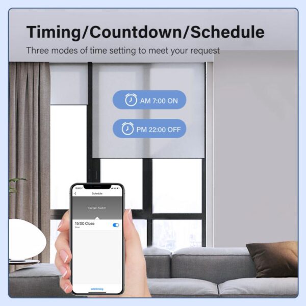 WiFi Smart Curtain Switch, For Roller Shutter Blind Motor Rolling Shutter Doors, Tuya Smart Life APP, Alice Alexa Google Home - Image 4