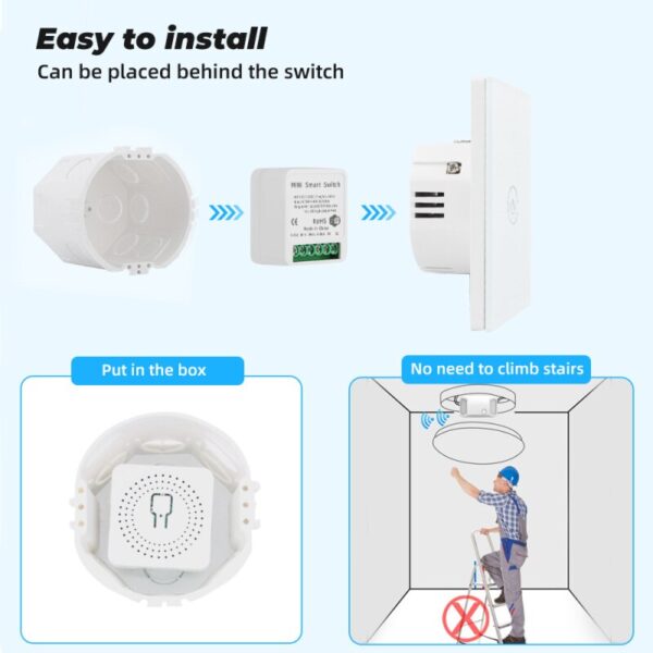 Tuya Wifi Mini Smart Switch 2 Way Wireless 16A Switches Power Monitor Smart Home Control Via Smart Life Alexa Alice Google Home - Image 3
