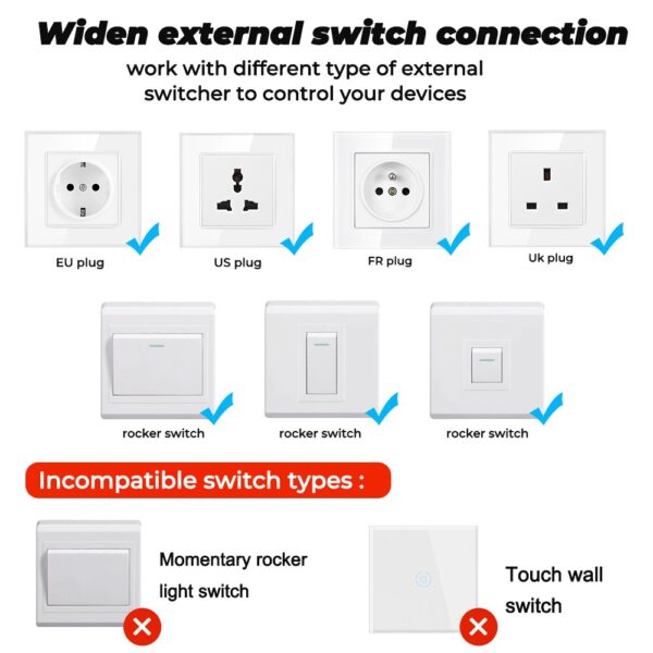 Tuya Wifi Mini Smart Switch 2 Way Wireless 16A Switches Power Monitor Smart Home Control Via Smart Life Alexa Alice Google Home - Image 5