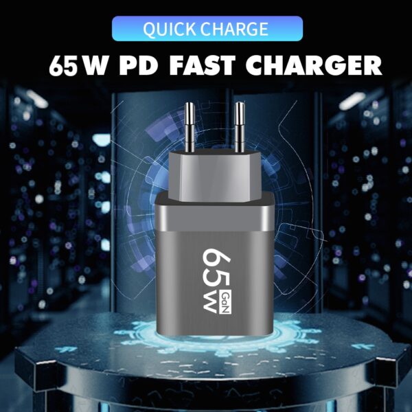 GaN 65W PD USB Charger Fast Charging Quick Charger 3.0 Portable PD Phone Charger For Huawei Xiaomi Poco iPhone 14 13 Pro Samsung - Image 3