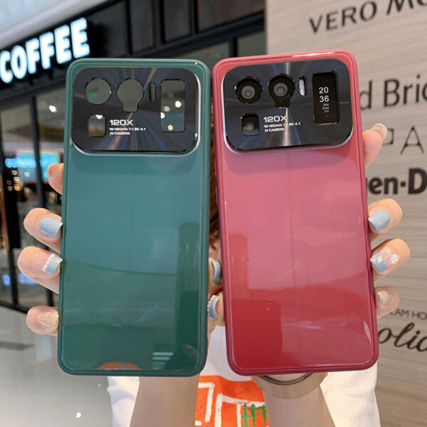 New For Xiaomi Mi 11 Mi11 Ultra Liquid Soft Silicone + Smooth Glass Mobile Bags Phone Case Protective Cover Metal Lens Protect - Image 4