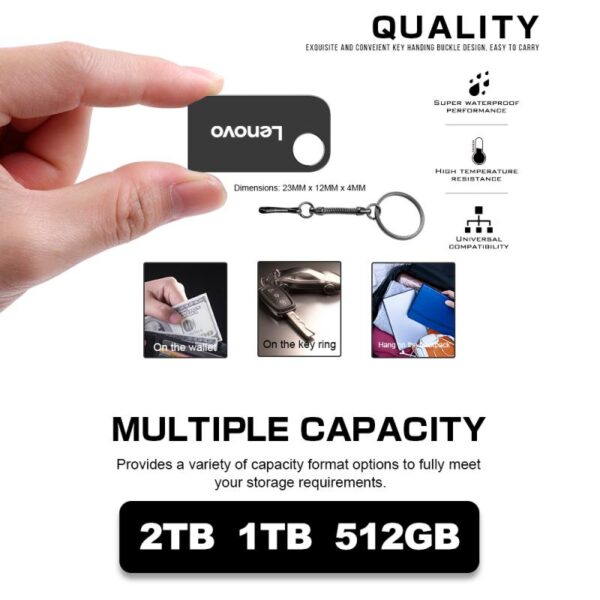 Lenovo USB 3.0 Flash Drive 2tb 1tb 512gb Memory Stick Metal Portable Flash Disk High Speed Flash Pendrive U Disk For PC Laptop - Image 6