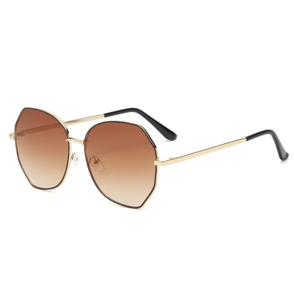 Vintage Rimless Alloy Aviation Pilot Sunglasses for Men 2023 Brand Gradient Sun Glasses Female Metal Oval Shades Black Brown - Image 2