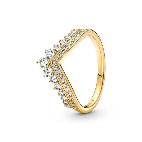 2022 New Gold Plated 925 Silver Ring Zircon Sparkling Princess Wishbone Heart Ring Women Original Ring Fine Jewelry - Image 5
