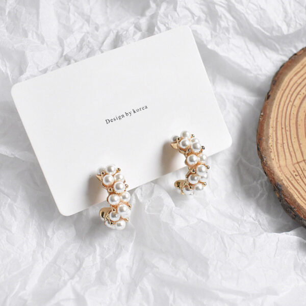 New Fashion Contracted Heart Pearl Fine Earrings Joker Sweet Elegant Temperament Women Drop Earrings - Image 5
