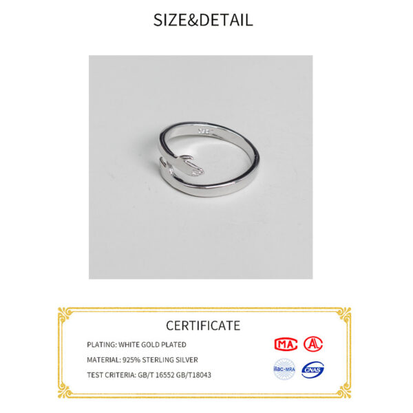 Real 925 sterling silver finger rings for women hands hug shaped Trendy fine Jewelry open Adjustable Antique Rings Anillos - Image 2
