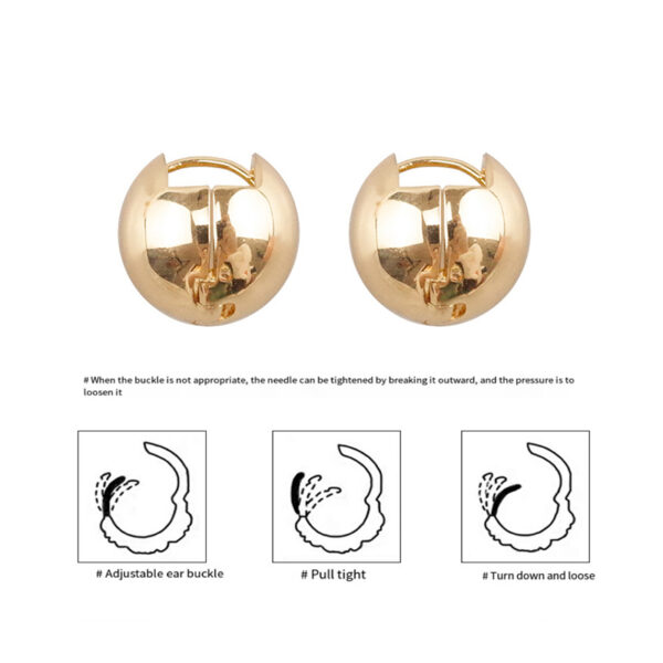 PONYKISS Trendy 925 Sterling Silver Round Ball 18K Gold Hoop Stud Earrings Buckle for Women Design Fine Jewelry Drop Shipping - Image 6