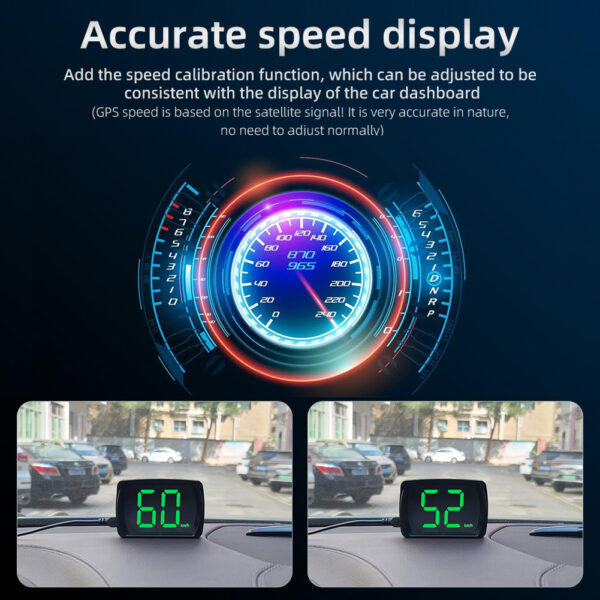 Universal HUD Smart Car Head Up Display GPS HUD Digital Speedometer Car Electronic Accessories KMH HD Display Big Font MPH KMH - Image 3