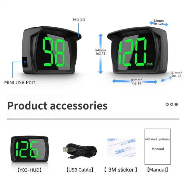 Universal HUD Smart Car Head Up Display GPS HUD Digital Speedometer Car Electronic Accessories KMH HD Display Big Font MPH KMH - Image 6