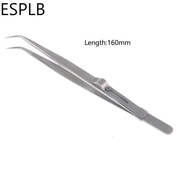 6.3'' Slide Lock Stainless Steel Presicion Adjustable Tweezers Straight/Curved Tip Anti Static Tweezers for Jewelry Electronic - Image 3
