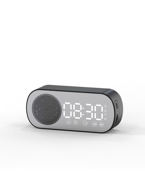 Subwoofer Speaker Wireless Mirror Alarm Clock Bluetooth-compatible 5.0 FM Radio Support TF Card Home Desktop Digital Clock - Image 4