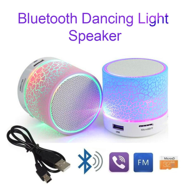 Mini Portable Car Audio Dazzling Crack LED Lights Wireless Bluetooth Subwoofer Speaker Support TF Card USB For PC/Mobile Phone - Image 5