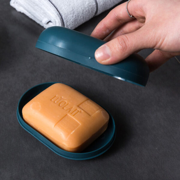 Soap Dish with Lid Oval Soap Box Super Sealed Storage Box Waterproof Travel Home Bathroom Soap Storage Box Plastic Soap Box - Image 6