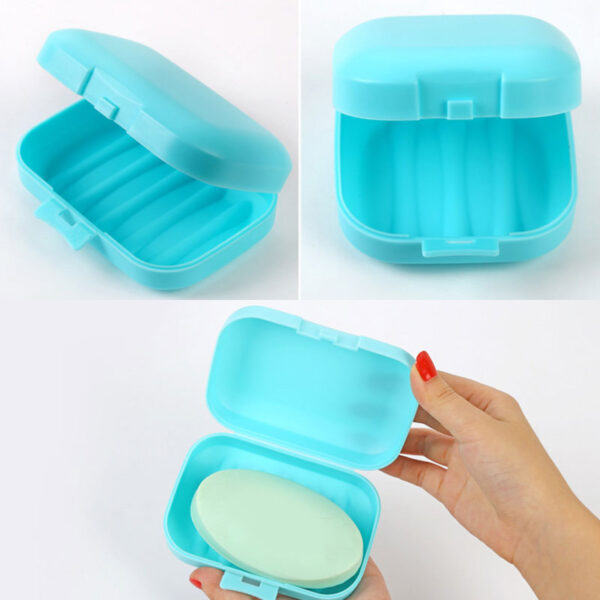 Waterproof Soap Box Multifunctional Convenient Candy Color Waterproof Drain Box Daily Necessities Portable Soap Dish With Lid - Image 4