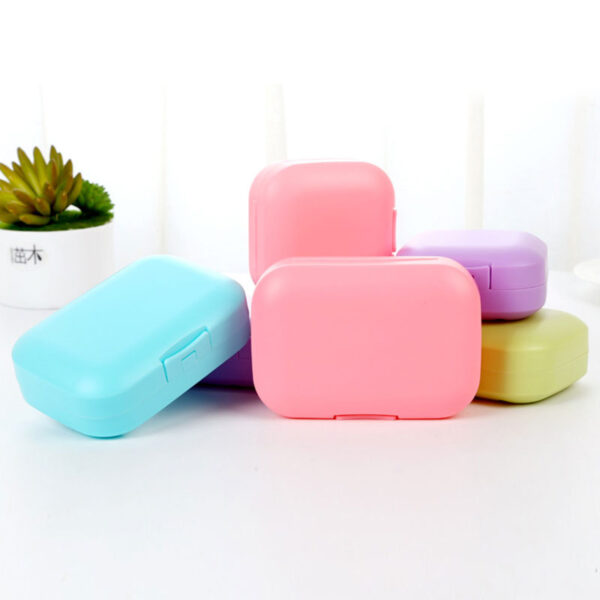 Waterproof Soap Box Multifunctional Convenient Candy Color Waterproof Drain Box Daily Necessities Portable Soap Dish With Lid - Image 3